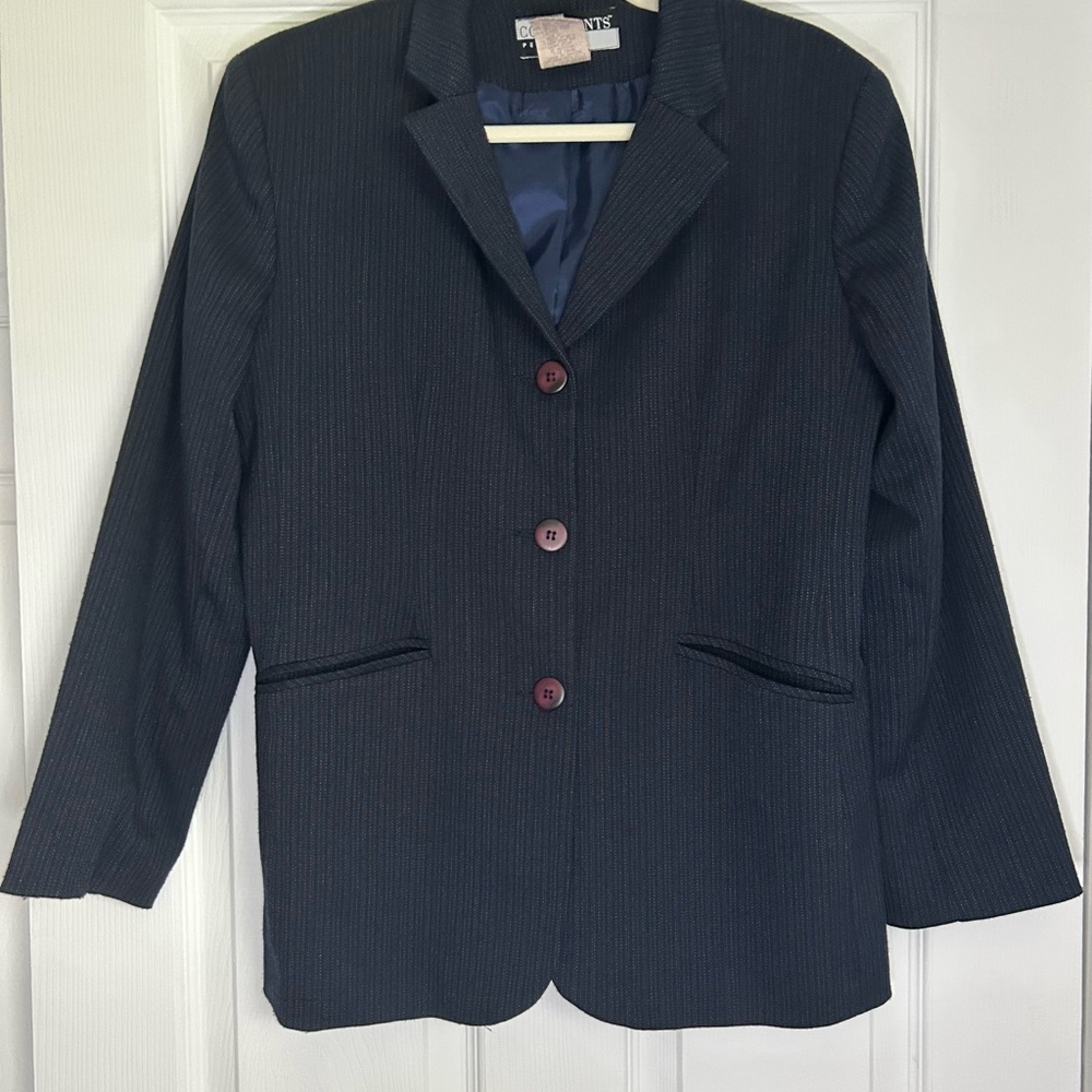 Navy Women's Pinstripe Blazer